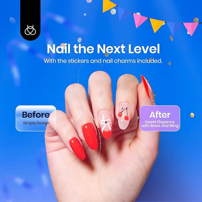 Beetles Nail Art Brushes, 8pcs Double-headed Nail Art Tool Set, Nail Dotting Tools, Striping Nail Art Brushes for Lines, Nail Drawing Pen with Bow knot Stickers Gift for Women