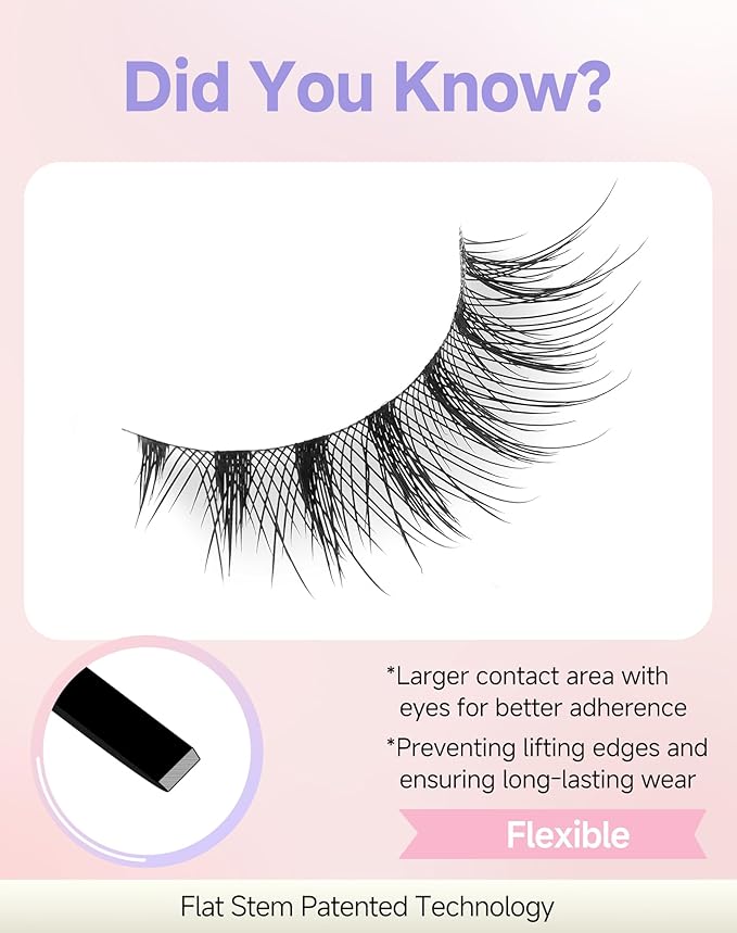 Manga Anime Lashes Doll Spiky False Eyelashes Natural Wispy Strip Lashes Japanese Asian Cosplay Fake Eyelashes 7 Pairs Pack Date-3