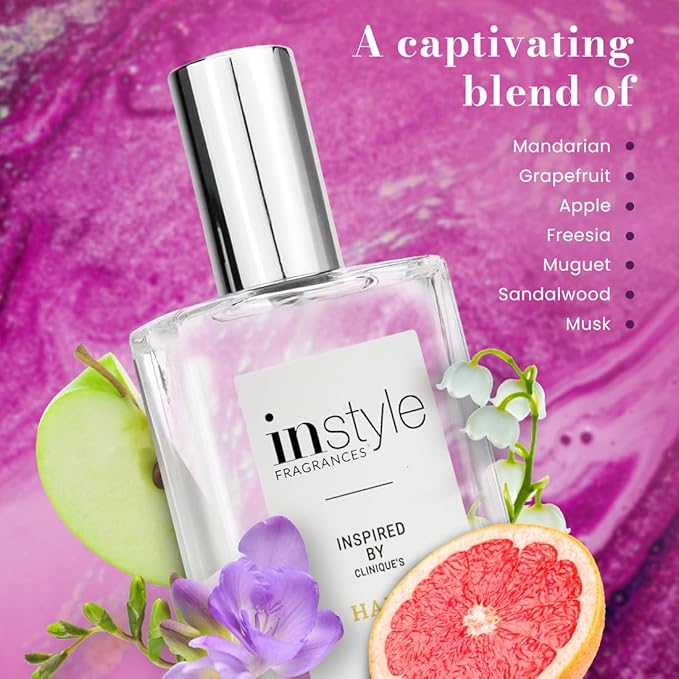 Instyle Fragrances, Inspired by Clinique's Happy, Women’s Eau de Toilette, CLEAN, Vegan, Paraben-Free, Never Tested on Animals, 3.4 Fluid Ounces