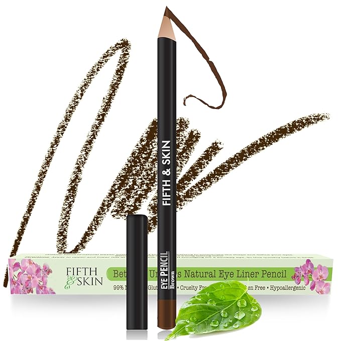 Fifth & Skin Better'n Ur Eyes Eyeliner Pencil (DARK BROWN) – NATURAL - Hypoallergenic - Sensitive Eyes - Gluten Free - Cruelty Free - Paraben Free - Smooth Application