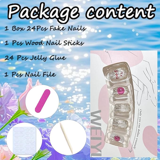 30Pcs Chrome Gold Press on Nails Short Square Fake Nails Star Gem Rhinestones Design Handmade Artificial Nails Glossy Stick on Nails Shining Candy Mirror False Nails Cute Short Glue on Nails for Women