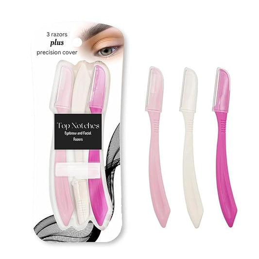 Eyebrow And Facial Razor With Precision Cover-3 Count Dermaplaning Razor For Women