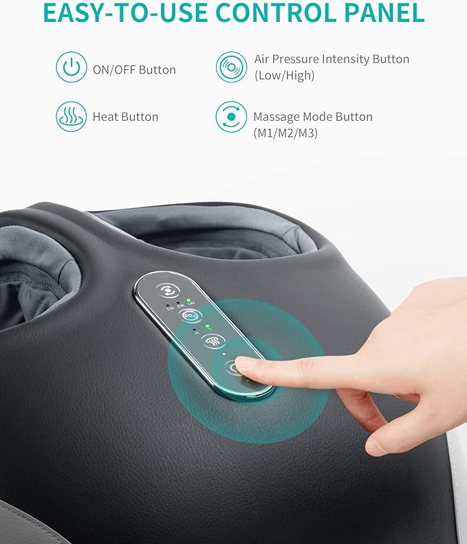 Nekteck Shiatsu Foot Massager with Heat for Neuropathy & Plantar Fasciitis, Electric Heated Feet Massager Machine for Pain Relief & Circulation, Birthday Christmas Gifts for Women Men Mom Dad Him Her