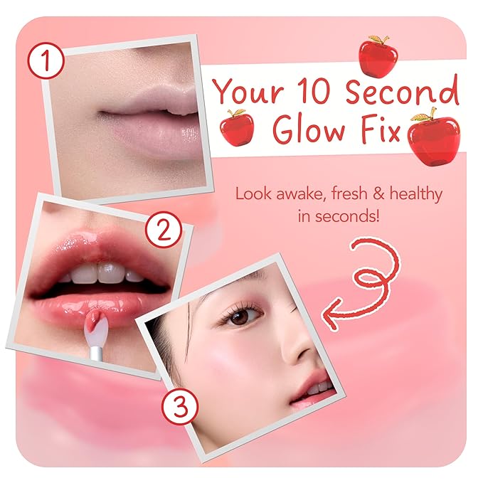 FRUDIA Korean Makeup Lip + Cheek Glow Jam |Long lasting, Moisturizing & Plumping | Non - Sticky & Glossy Color for Eyes, Lips & Cheeks |Dodo Apple – Classic warm red - 4.5 gm