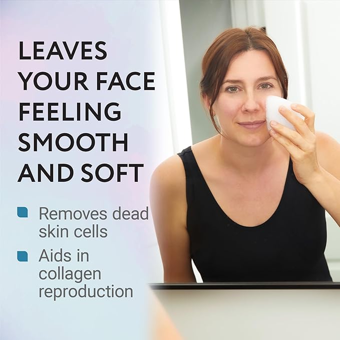 IMPRESA Facial Exfoliating Pads - Extra Thick White Pad Face Sponge - Deep Cleansing & Daily Exfoliation - 10 Pack for Normal to Oily Skin - Face Scrubber Facial Scrub Pads - Reusable & Made in USA