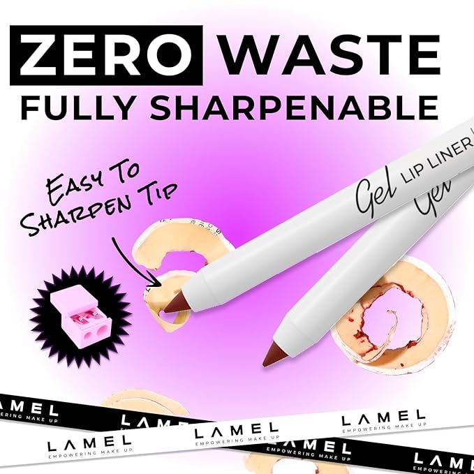 Lamel Matte Gel Lip Liner Pencil | Weightless & CreamyTexture - Sharpenable - Longwear & Waterproof - High Pigmented & Flawless Finish - Cruelty-free & Paraben-Free - 413, 1,7g/0.05oz. (Chilli)