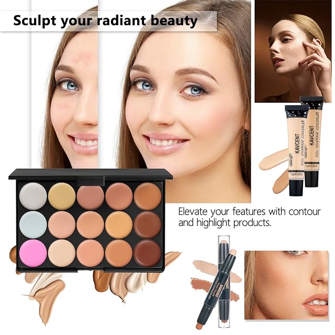 Makeup Sets for Teens Makeup Kit for Women Full Kit Makeup set Makeup Kit Eyeshadow Palette Foundation Mascara Contour Lipgloss Makeup Teenager Gift