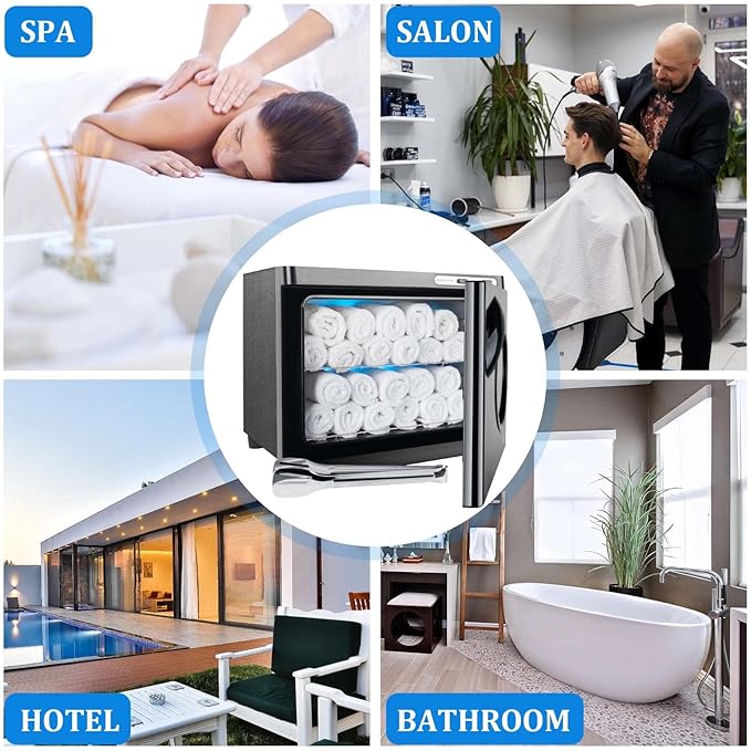 Hot Towel Warmers for Spa 23L Large Capacity Hot Towel Cabinet with See-Through Window Towel Steamer for Facials Massage Salon Bathroom Barber Beauty Steam Towel Warmer (black)
