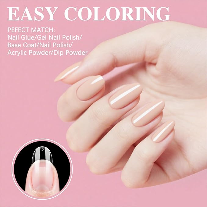 Medium Oval Nail Tips, SSWSBYKE 300pcs Soft Gel Nail Tips for Full Cover Pre-Shaped Acrylic Fake Nails Tips 15 Sizes Half Matte Press On Nails for Extension Home DIY Salon