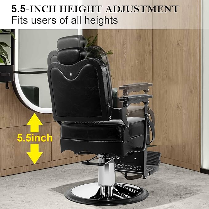 Vintage Barber Chair Heavy Duty Hydraulic Barber Chair Reclining Salon Chair for Hair Stylist Tattoo Chairs Stylist Chair Salon Equipment