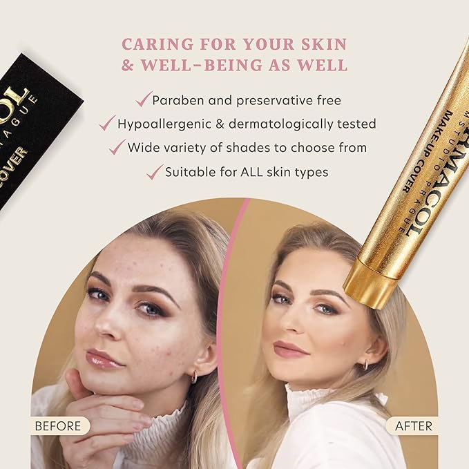 Dermacol - Full Coverage Matte Foundation with SPF 30, Waterproof Foundation for Oily Skin, Acne, & Under Eye Bags, Long-Lasting Makeup, 30g - Shade 229