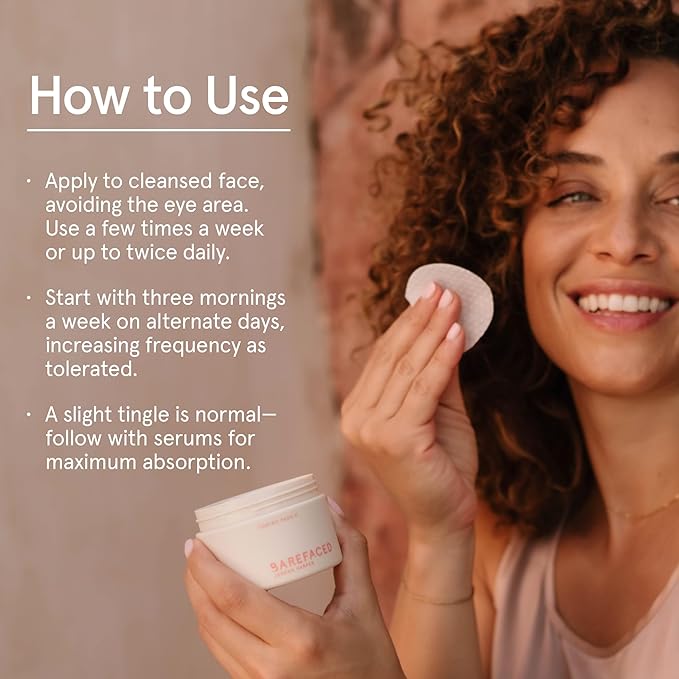 Barefaced Core Four (Retinoid Alternative) - Toning Pads II, Liquid Gold, Overachiever, Sheer SPF