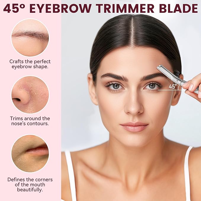 Eyebrow Razor and Face Razor for Women, Reusable Metal Handle with 12 Refill Blades and Protective Silicone Cap, Eyebrow Hair Trimmer - Silver