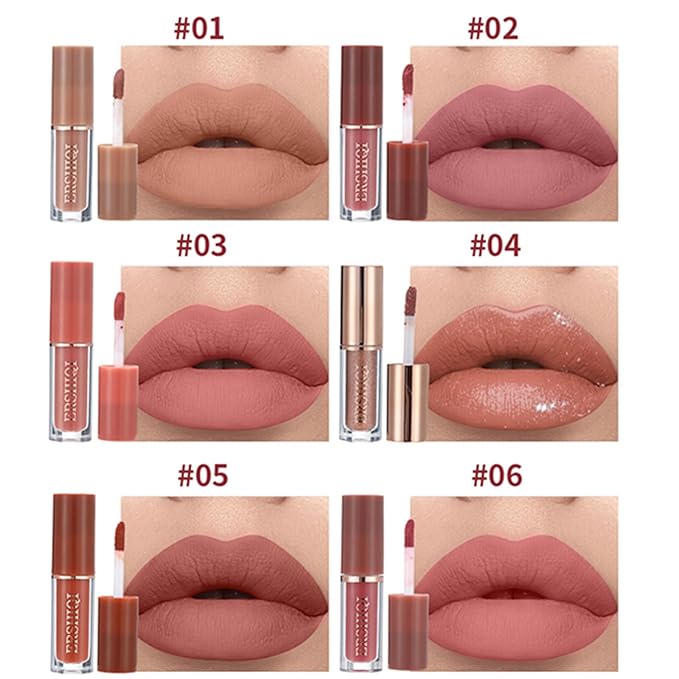 12Pcs Nude Matte Liquid Lipstick Set, Waterproof Long Lasting Non-Stick Cup 12 Colors Nude Lipstick 24 Hour Not Fade Matte Lipstick Professional Lip Gloss Makeup Christmas Gift Sets for Women