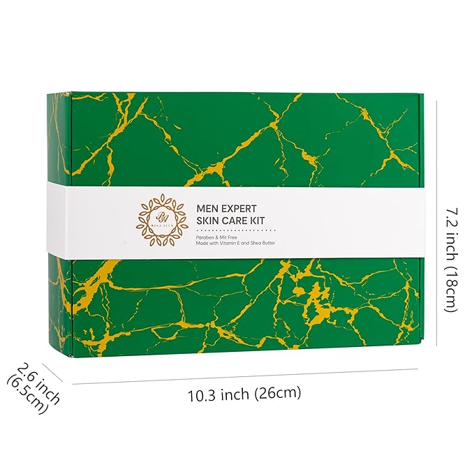 Men Bergamot Facial Skin Care Set, 21 Pcs Beard Grooming Kit, Bath and Body Gift Set, Cleanser, Beard Oil, Serum, Face Cream, Birthday, Christmas, Valentines, Father Day, Husband, Dad, Boyfriend