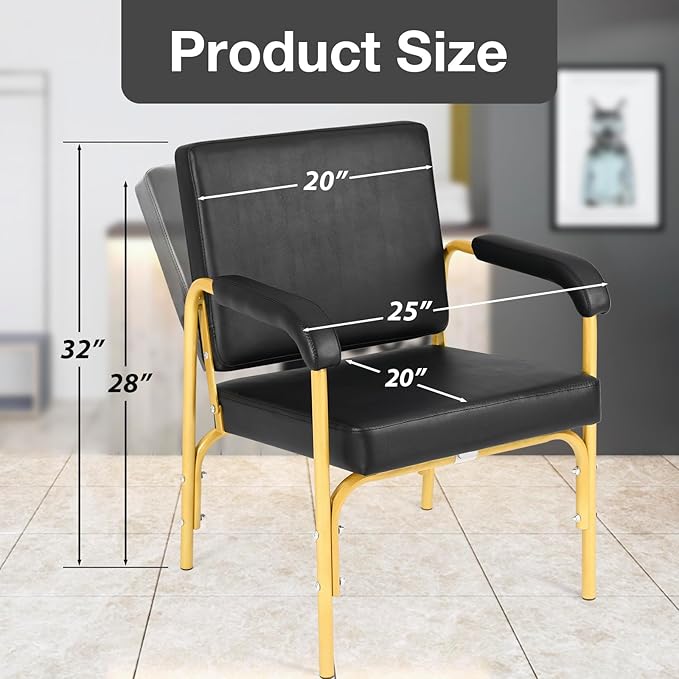 Shampoo Chairs Reclining Shampoo Chairs for Salon Barber Chair Hair Stylist Chair Auto Recline Salon Chair Spa Beauty Equipment for Hair Stylists, Tattoo Artists, Cosmetologists (Gold)