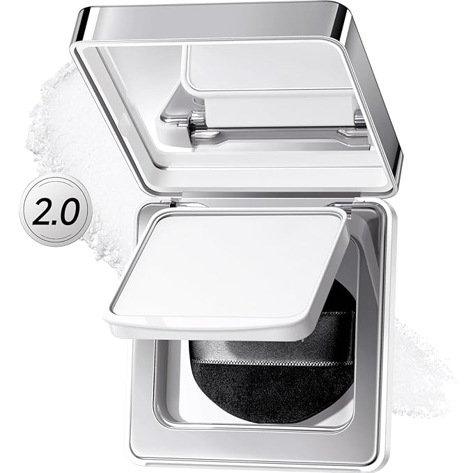 CARSLAN 2.0 Black Magnet Soft Focus Powder, Waterproof Translucent Pressed Setting Powder, 24H Longlasting Talc-Free Face Powder, Oil Control Compact Makeup,03 Translucent For Sensitive Skin, 0.28Oz
