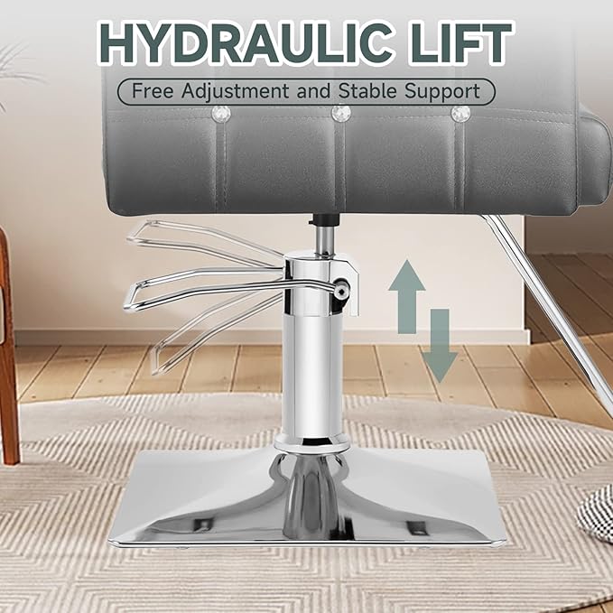 Black Salon Chair for Hair Stylist, Hydraulic Barber Chair for Home/Barbershop, All-Purpose Beauty Hair Salon Armchair for Women (Black)