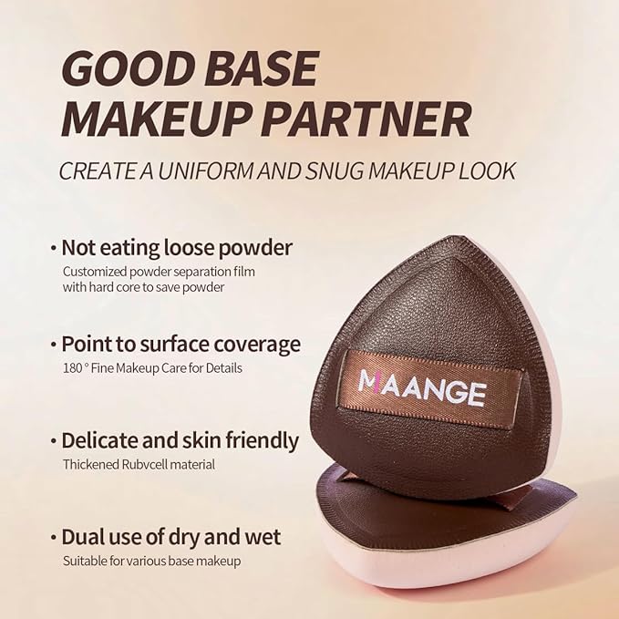 MAANGE 16PCS Makeup Brush Set Travel Makeup Brushes for Liquid Powder Contour Concealer Cream Cosmetics Blending Eyeshadow Eyeliner (Coffee)