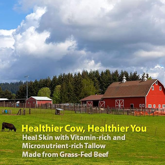 Vintage Tradition Beef Tallow All Purpose Balm - Healing, Hydrating Peppermint Oil Skin Care Salve Replaces Body Lotion, Hand Cream, More - Essential Oil, Olive Oil, and Grass-Fed Tallow, 2 fl. oz.