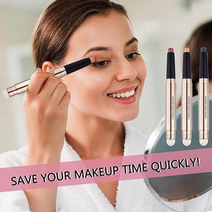 Pink Eyeshadow Stick, Cream Smooth Shimmer hot pink light palette Eye shadow Pencil Hypoallergenic Waterproof Long Lasting Eye shadow Highlighter Stick Eyeliner Pen Korean Cute Eye Makeup