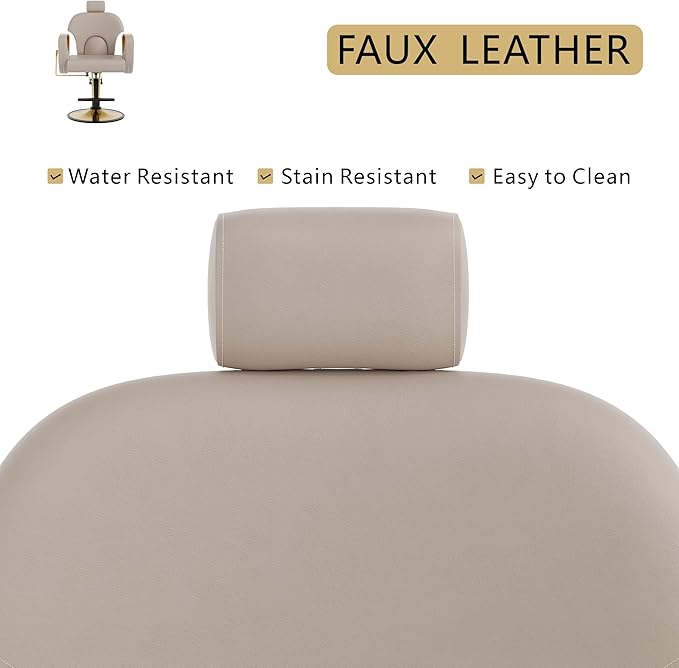 Barber Chair, Reclining Hair Salon Chair, 360 Degrees Swivel Styling Chair, Height Adjustable Hydraulic Shampoo Chairs, Spa Equipment (Gray)