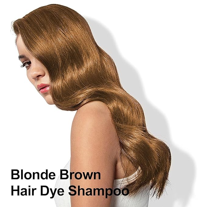 Blonde Brown Hair Dye Shampoo 3 in 1, Long-lasting & Natual Hair Color Shampoo, Herbal Ingredients Natural Shampoo Hair Dye Effect in Minutes for Men Women 500ml