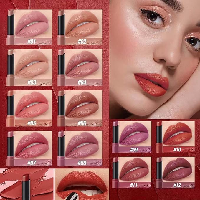 Brown Lipstick For Women Matte Highly Pigmented Lip stick Hypoallergenic Waterproof Long Lasting Lipsticks Quick Makeup Lightweight Portable # 06