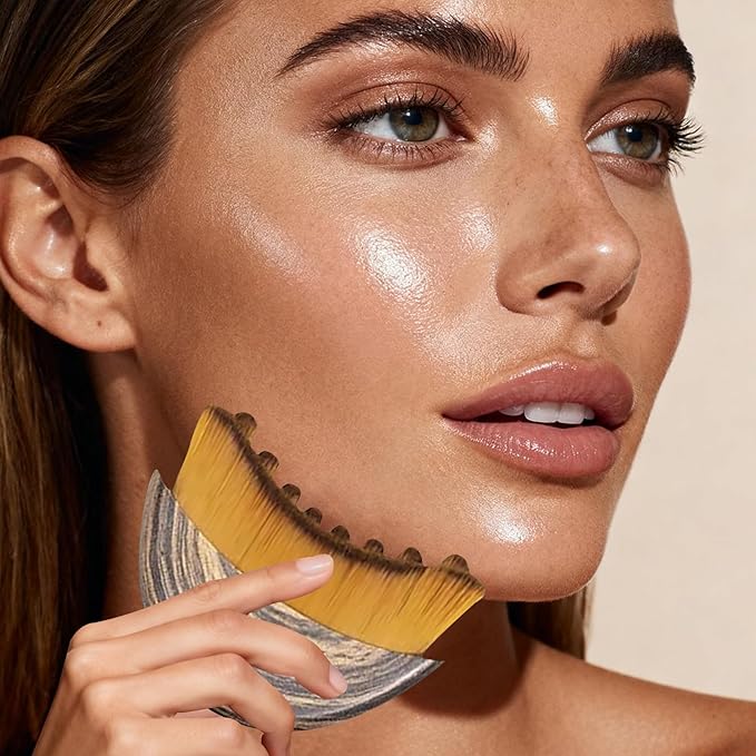 Lymphatic Contour Face Brush, Lymphatic Drainage Massager for Face, Ergonomically Designed to Fit The Skin Precisely (C-2PCS)