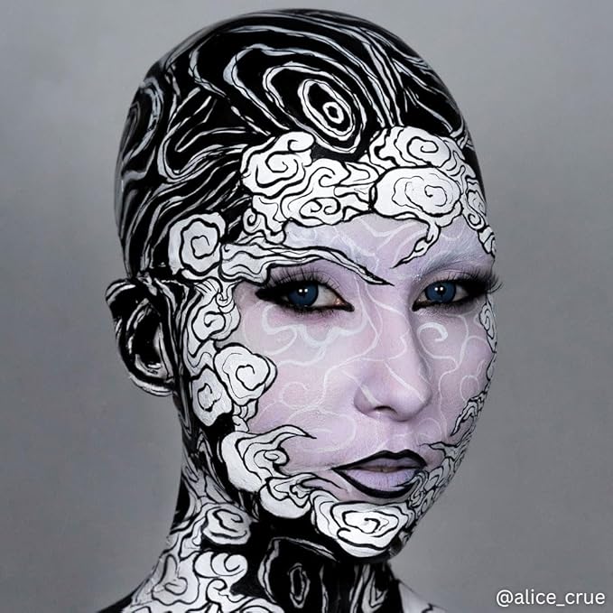 Mehron EDGE Face & Body Paint| Professional Water-Activated Face Paint Makeup | Made in the USA | For Cosplay, Halloween, & SFX (Black)