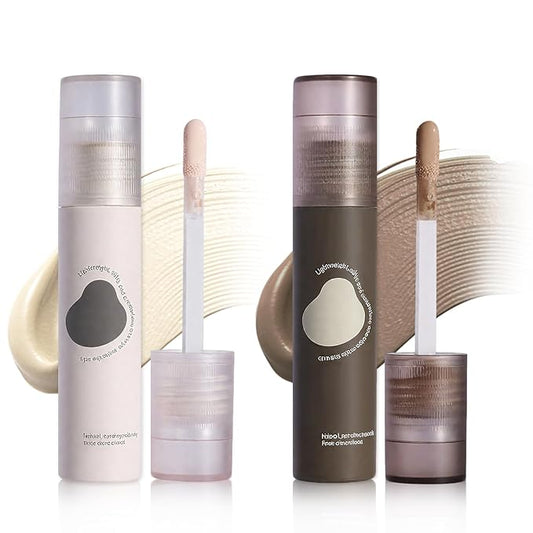 Liquid Contour Stick and Highlighter Makeup Stick,Warm Toned Liquid Bronzer for Face,Hydrating and Nourishing,Lightweight Buildable Contorno Maquillaje (Warm Tone Contour + Highlight)