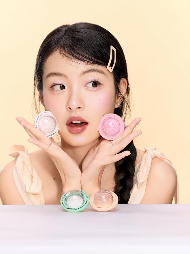 SHEGLAM Lunar Glow Highlighter Face Highlighter Multichrome Glitter Shimmer Highlighter Makeup Eye Face Body Highlighter Illuminator, Silky Creamy Eyeshadow-Heart Galaxy