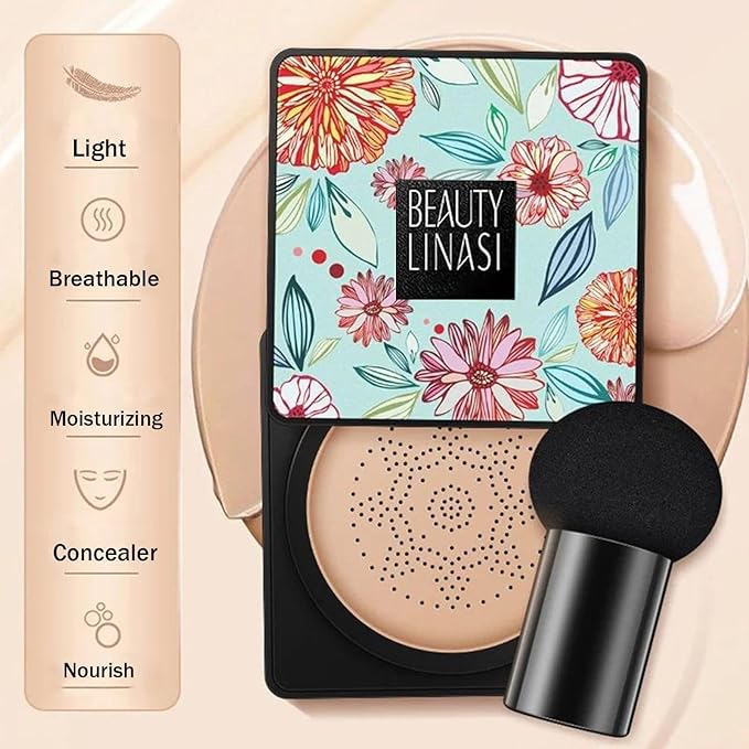 Linasi Clear Cover Beauty Cream - Air Cushion CC Cream, Moisturizing Concealer, Long Lasting Makeup (A-Lvory)