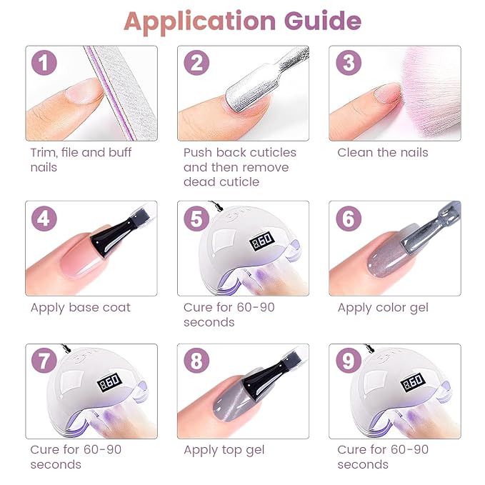 RARJSM Moonlight Cat Eye Gel Nail Polish Set 6 Pcs Smoothie Ceramic Glitter Shimmer Grape Purple Silver White Blue Green Pink Velvet Mirror Cateye Gel Polish with Magnetic Stick UV LED Curing Require