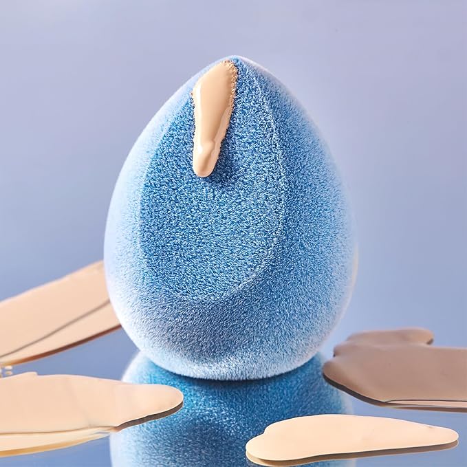 JUNO & Co. Microfiber Makeup Sponge Set 4-Pack, Dual Layer Technology and Airbrushed Complexion Finish, Makeup Blender for Foundation, Powder and Cream