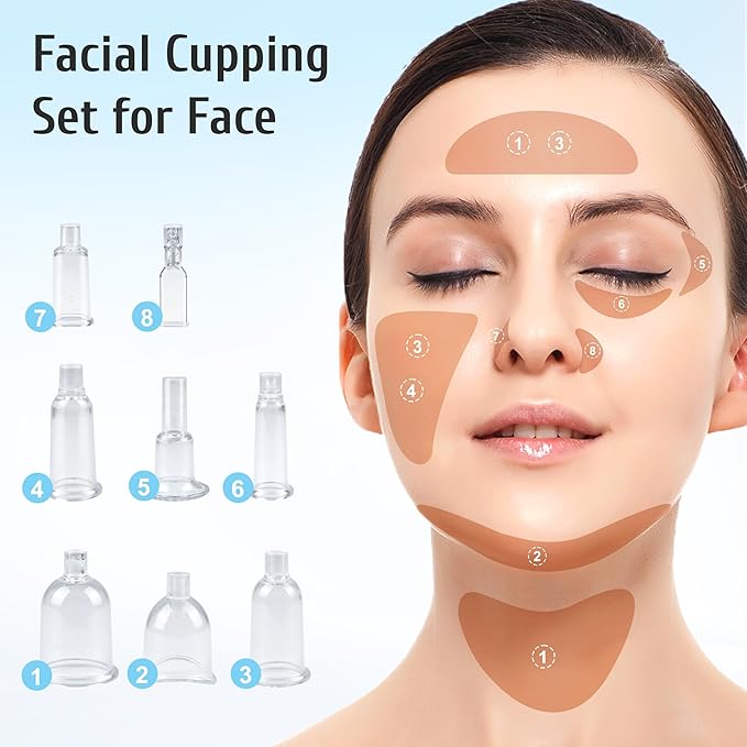 Electric Facial Cupping Set for Face – Portable 3-in-1 Facial Cupping & Gua Sha & Massage Tools and Scraping Device Reduces Puffiness, Sculpting, and Toning The Skin