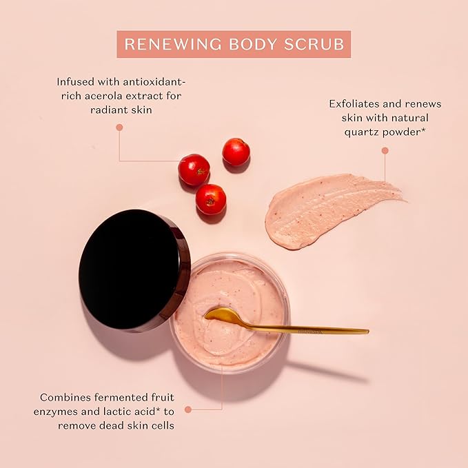 Nativa SPA by O Boticario Acerola Cherry Renewing Body Scrub, Gentle Exfoliation for Smooth, Radiant Skin, 7.05 Ounce (200g)