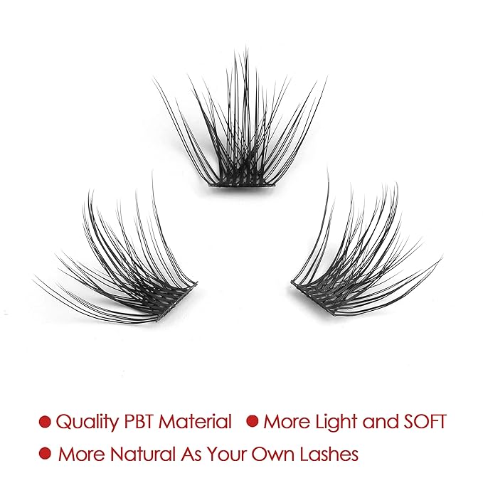 DIY Eyelash Extension, 3D Effect Individual Melt Flare Lash Cluster Natural Lashes Set, Home Eyelash Extension, D curl Lashes Pack 12mm,14mm (14MM-Sparkle)