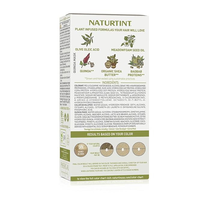 Naturtint 9N Honey Blonde Permanent Hair Color (Pack of 1), Ammonia Free, Vegan, Cruelty Free, up to 100% Gray Coverage, Long Lasting Results (Packaging may vary)