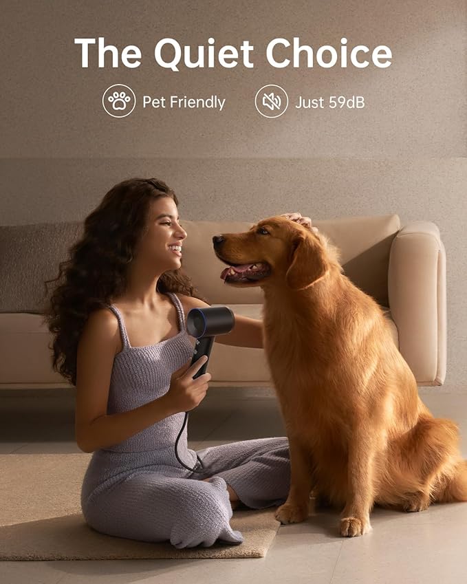 Laifen Swift Special Hair Dryer, High Speed 200M Ionic Blow Dryer with 110, 000 RPM Brushless Motor for Fast Drying, Low Noise, Hairdryer with Magnetic Nozzles