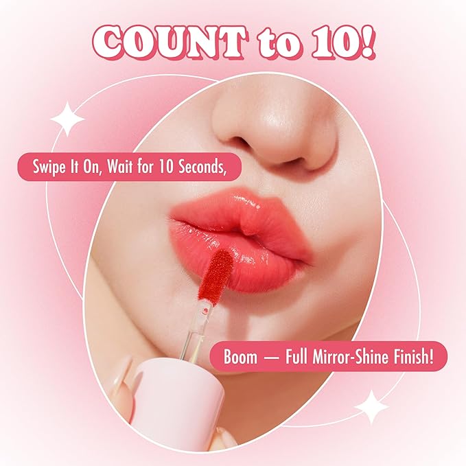 Peach C Jelly Beam Tint - Long Lasting Korean Lip Tint Stain Plumping Jelly Lip Gloss - Lightweight, Moisturizing & Buildable Lip Makeup Jelly Tint Blush with Vitamin E (Energy Pop, 0.07 oz)