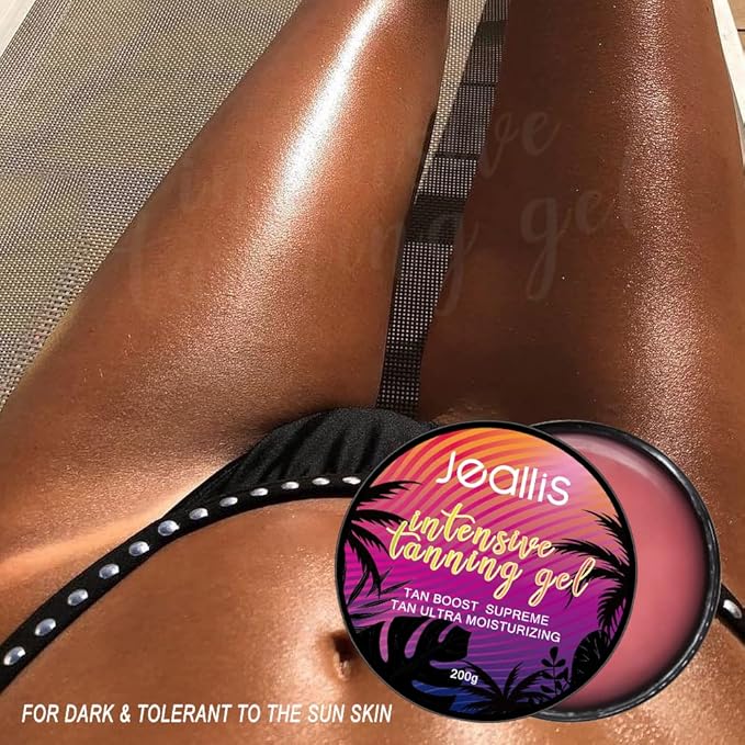 Extreme Dark Intensive Tanning Luxe Gel Peach, Tan Accelerator for Outdoor Sun and Tanning Beds, Sun Tan Intensifier Butter with Dark Carrot Sun Tanning Oil for Natural Faster Darker Tan 6.8oz