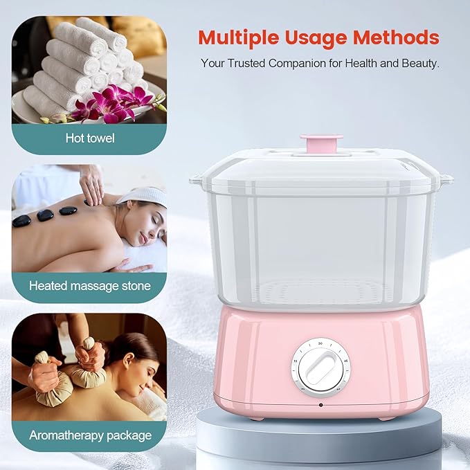 Hot Towel Warmer, Rapid Heating Towel Steamer for Facials can Hold 12 Mini Wet Towels, Portable Mini Towel Warmer for Bathroom,Spa and Salon.