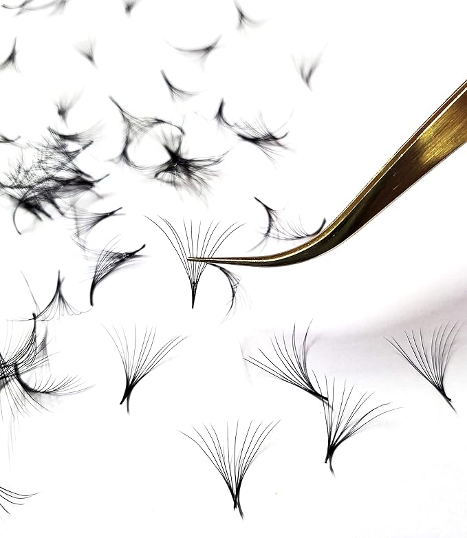 10D - 0.07 C and D Curl 1000 Premade volume fans loose Fans, Handmade eyelash extensions supplies Russian volume lash promade fan (10D - 0.07 - Curl D, 13mm)