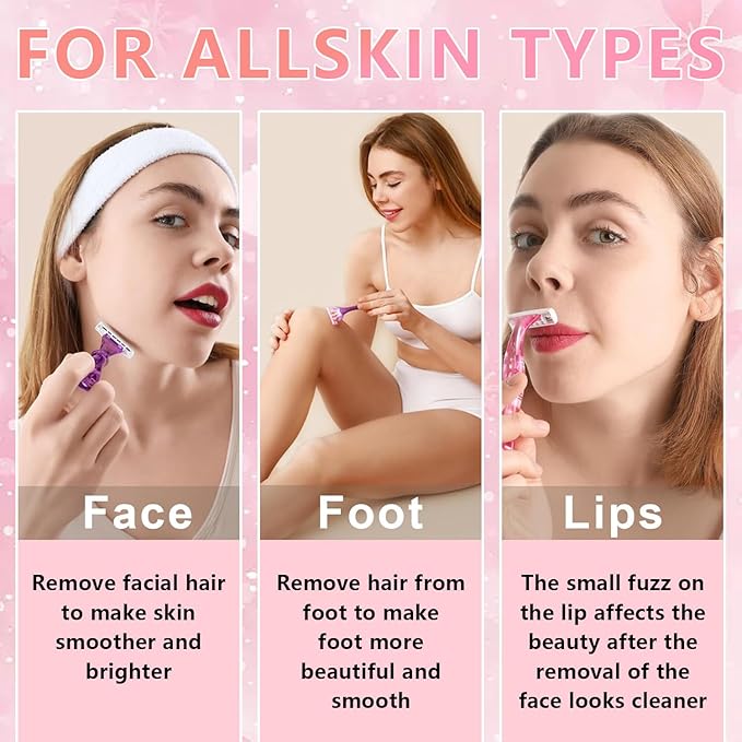 Hair identifier Spray for Face Shaving, Skin Body Hair Identifying Spray With Razors, Moisturizing and Skin Care Dermaplaner Spray, Women Dermaplaning Tool for Face