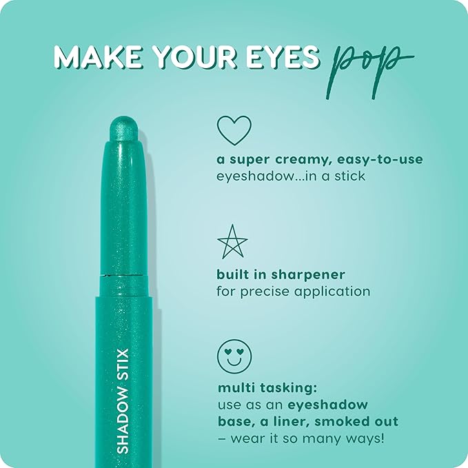 ColourPop Shadow Stix - Cream Eyeshadow Stick with Long-Lasting Color - Multi-Use Cream Makeup with a Built-In Sharpener & Precise Tip for Easy Application - Surf Sesh (0.05 oz)