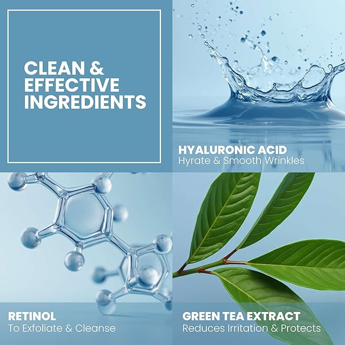 Eva Naturals Hyaluronic Acid Face Cream – Deep Hydration & Firming Moisturizer with Retinol, Vitamin C & Q10 for Anti-Aging, Wrinkle Reduction & Collagen Support – Day & Night Facial Cream - 1.7 Fl Oz