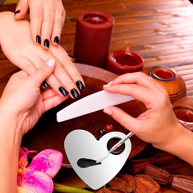 2 Pcs Stainless Makeup Mixing Palette,Tool for Mixing