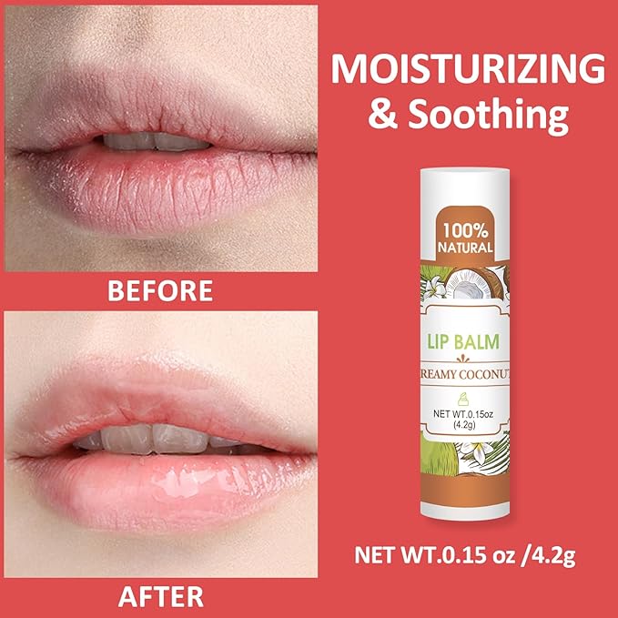 64 Pack Lip Balm, Natural Lip Balm Bulk with Vitamin E and Coconut Oil, Bulk Moisturizing Lip Balms for Dry Lips-16 Flavors