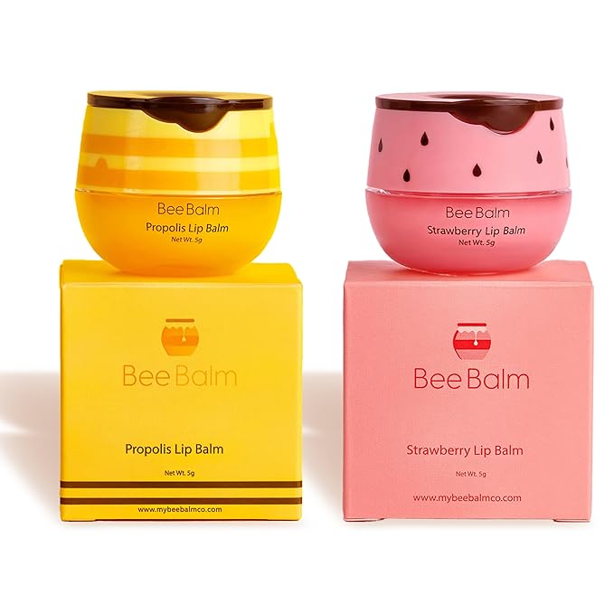 Original My Bee Balm Lip Balm - 2 pack Hydrating Balm Honey Pot for Dry, Chapped & Cracked Lips - Enriched with Propolis, Honey & Vitamin E - Soften, Smooth & Reduce Lip Lines